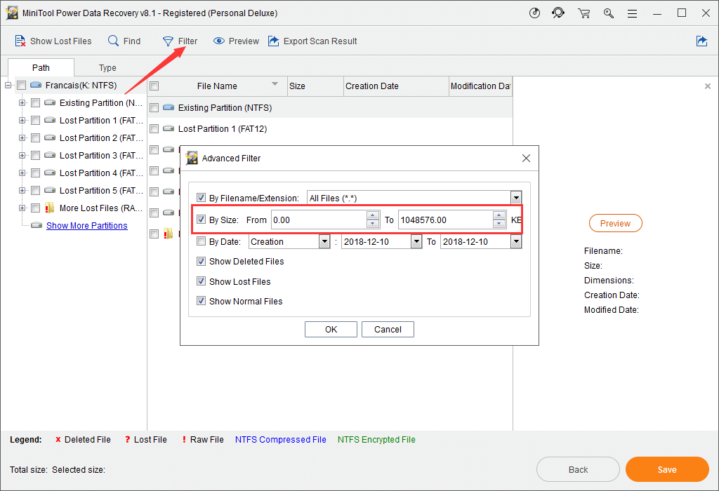 load previous recovery result