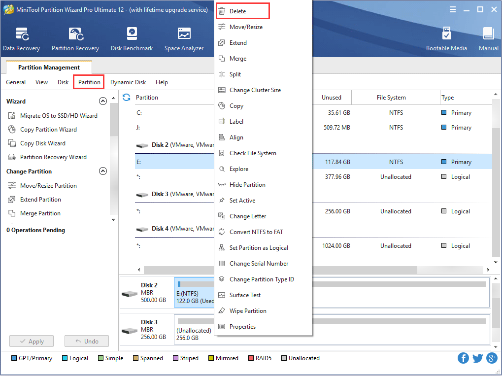 How to Delete Partition