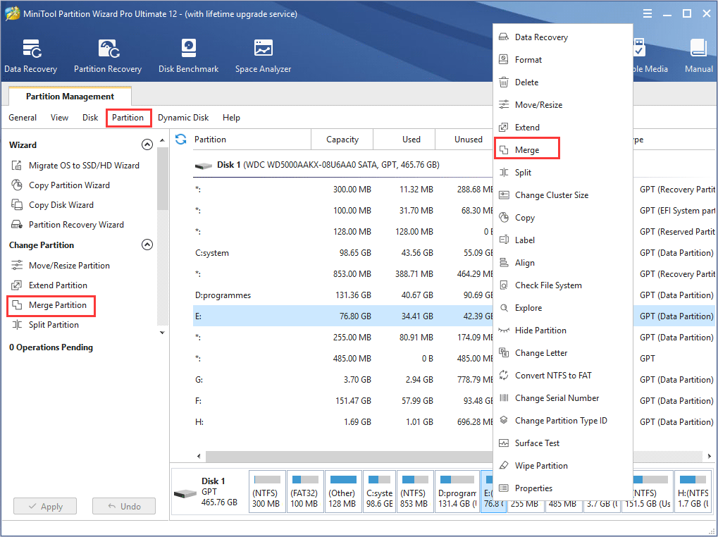 How to Merge Partition