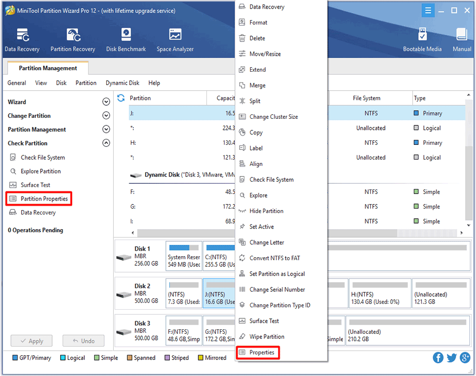 How to View Partition Properties