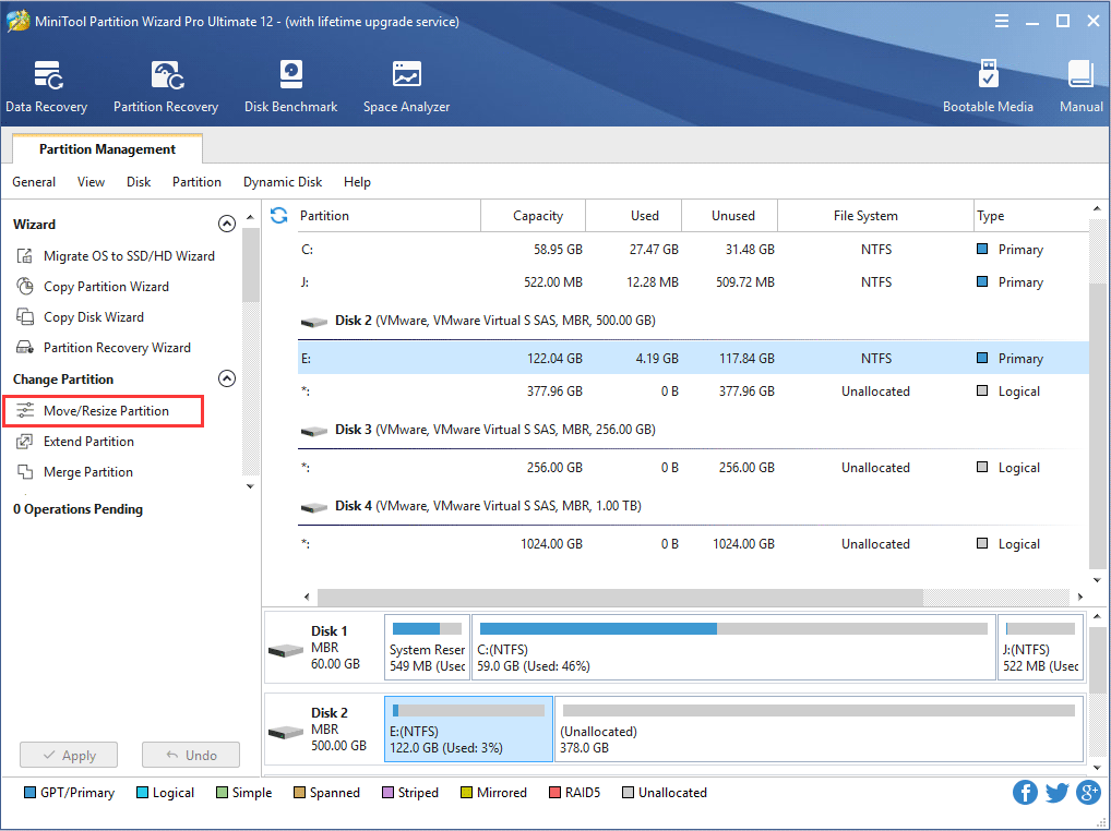 How to Move/Resize Partition