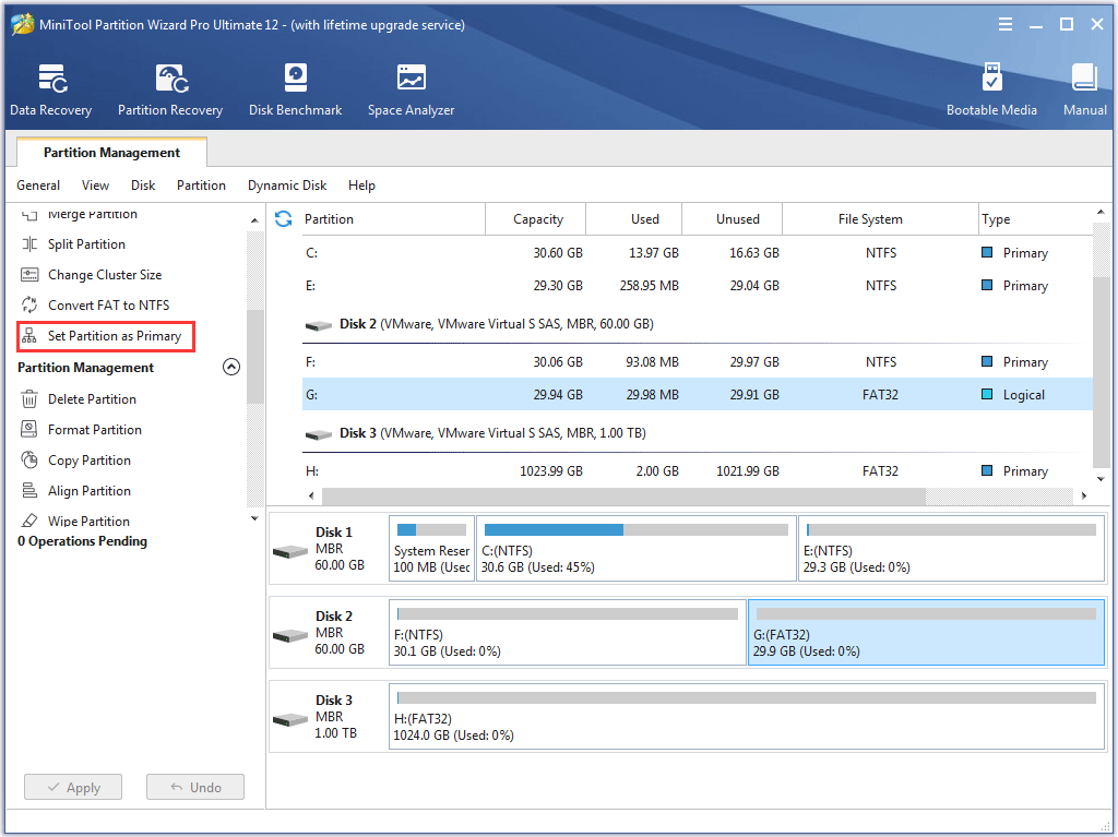 How to Set Partition as Primary