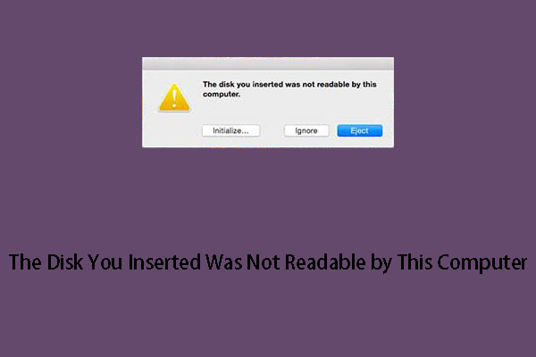Fixed - The Disk You Inserted Was Not Readable by This Computer