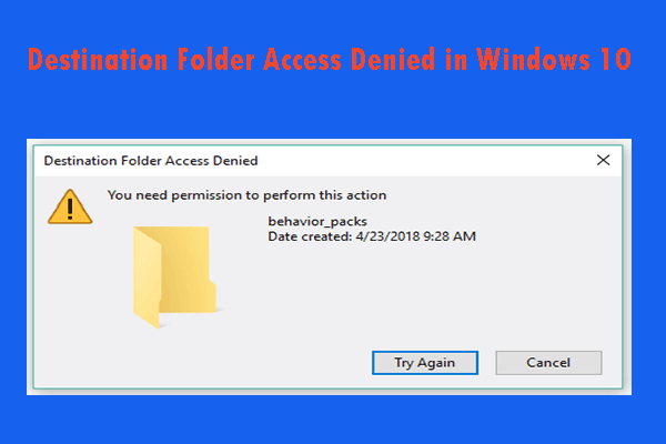 How to Fix The “Destination Folder Access Denied” Error