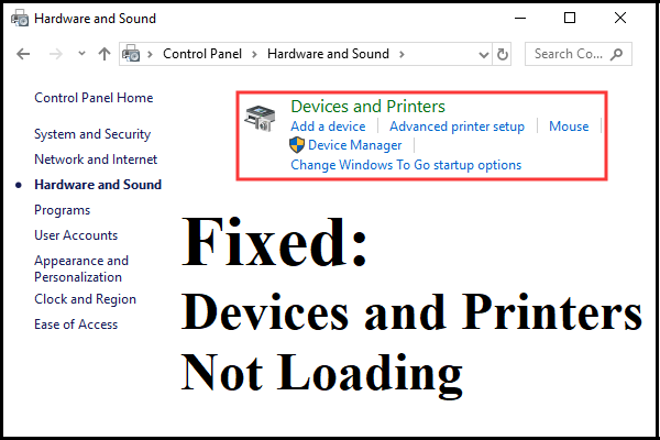 Devices and Printers Not Loading? Here Are Solutions