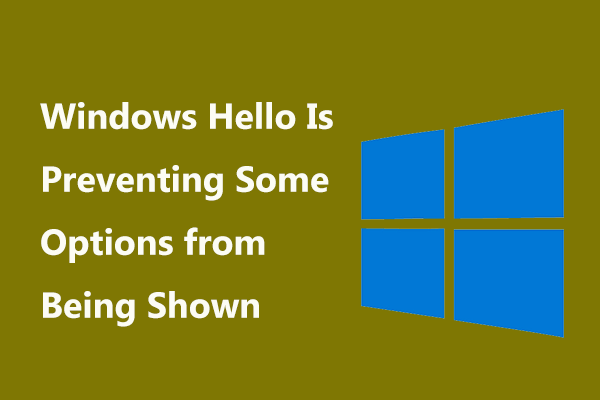 Fixed: Windows Hello Is Preventing Some Options from Being Shown