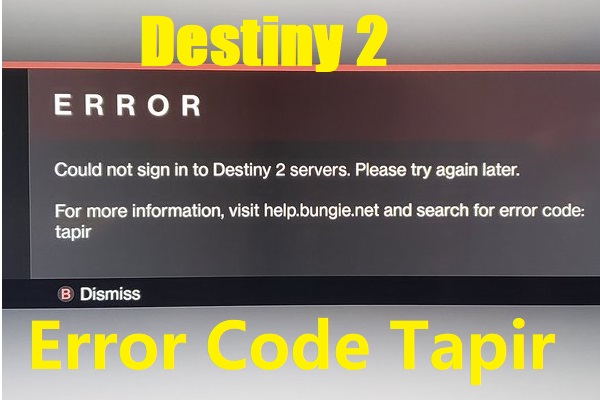 How to Fix Destiny Error Code Tapir? Try These Methods