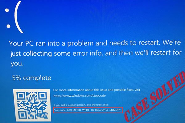 Windows dit: “BSOD pour tentative d’écriture sur mémoire en lecture seule’’? Corrigez cela!