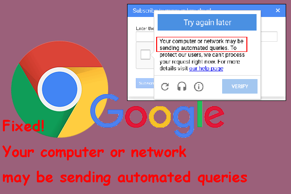 [Fixed] Your Computer May Be Sending Automated Queries in Chrome