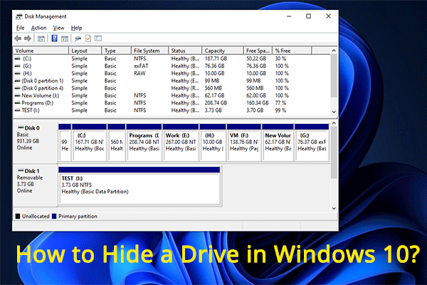 How to Hide a Drive in Windows 10? (3 Easy Methods)