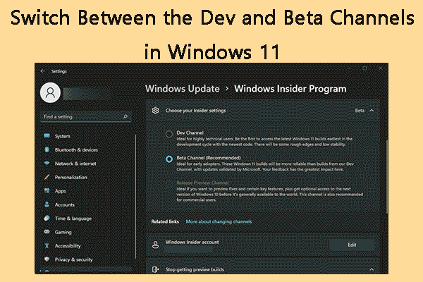 Switch Between the Dev and Beta Channels in Windows 11