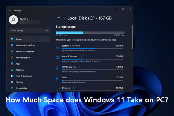 How Much Space Does Windows 11 Take on Your Disk?