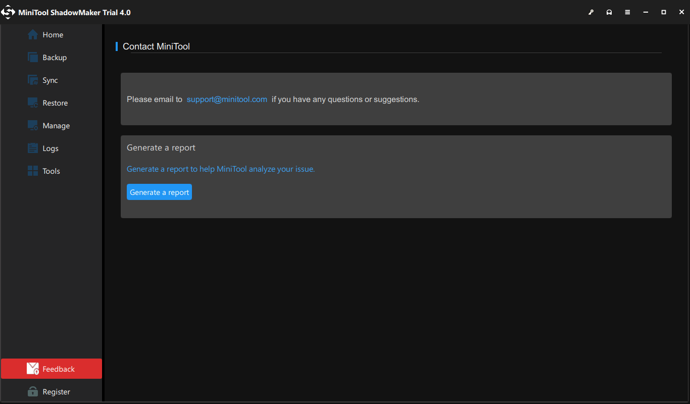Contact MiniTool to Assist Using MiniTool ShadowMaker