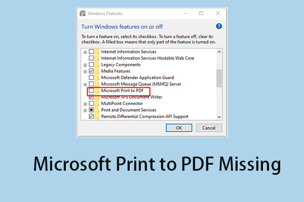 5 Ways -  Fix Microsoft Print to PDF Missing on Windows 11/10