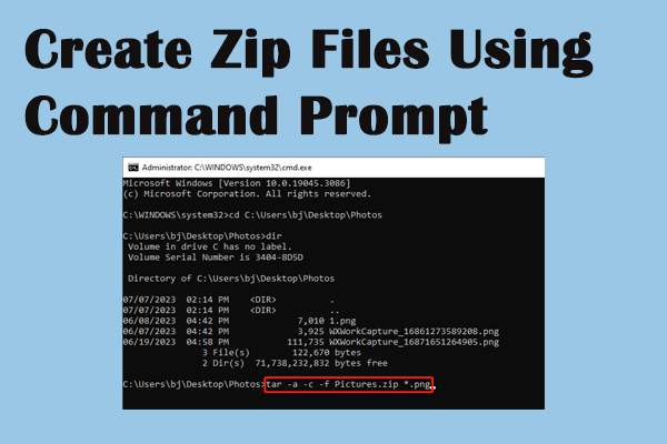 How to Create Zip Files Using Command Prompt?