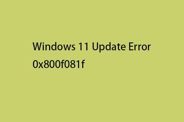 How to Fix Windows 11 Update Error 0x800f081f? Here Are 10 Ways!