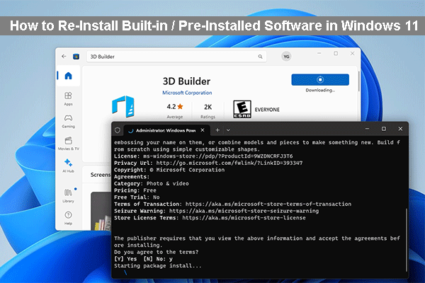 How to Reinstall Built-in / Pre-Installed Software in Windows 11