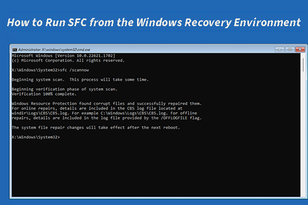 How Can I Run SFC from the Windows Recovery Environment (WinRE)?