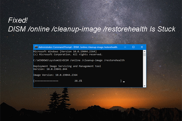 Soluções: o comando DISM /online /cleanup-image /restorehealth travou