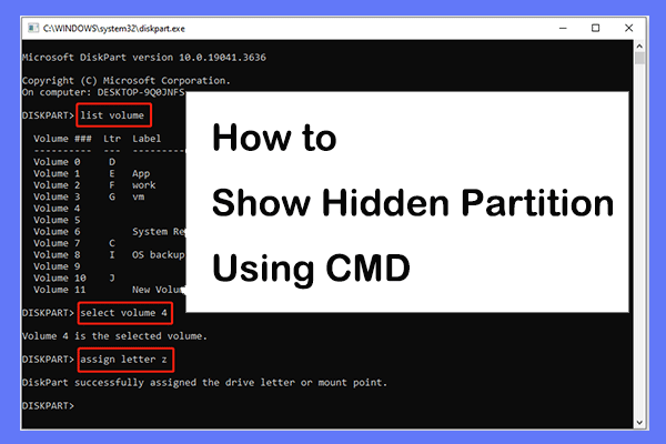 How to Show Hidden Partition Using CMD on Windows