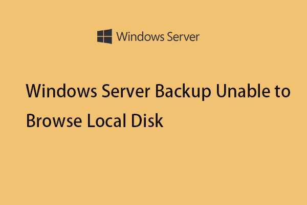 How to Fix Windows Server Backup Unable to Browse Local Disk