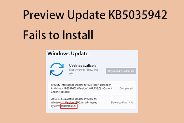 Fix Preview Update KB5035942 Fails to Install on Windows 11