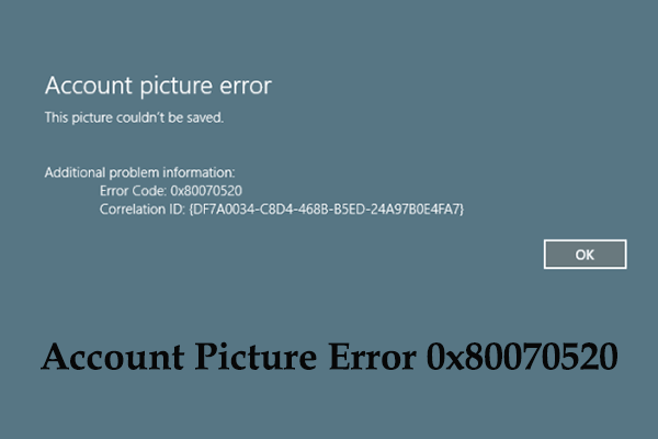 Account Picture Error 0x80070520 After Installing KB5036980