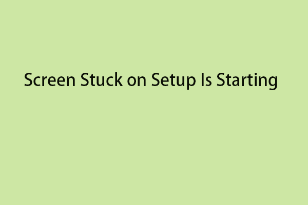 Windows 11/10/7 Installation Screen Stuck on Setup Is Starting