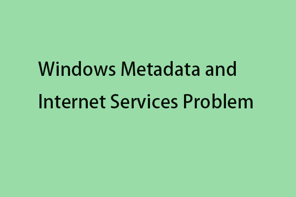 How to Fix Windows Metadata and Internet Services Problem?