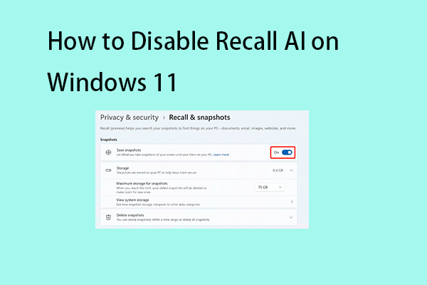 How to Disable Recall AI on Windows 11 Completely/Temporarily?