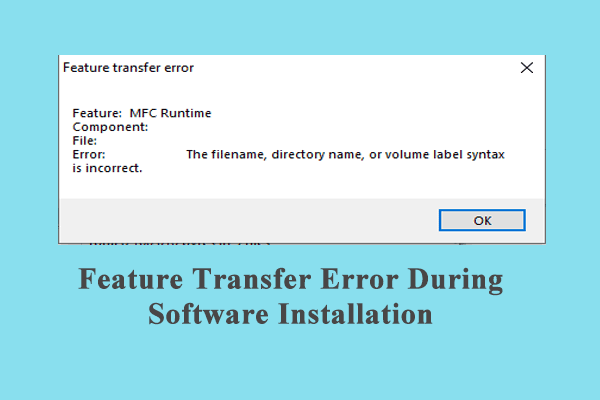 How to Fix Feature Transfer Error During Software Installation?