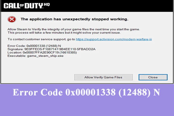 Fixed – Call of Duty Modern Warfare 3 Error Code 0x00001338 (12488) N