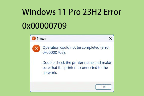 How to Fix Windows 11 Pro 23H2 Error 0x00000709?