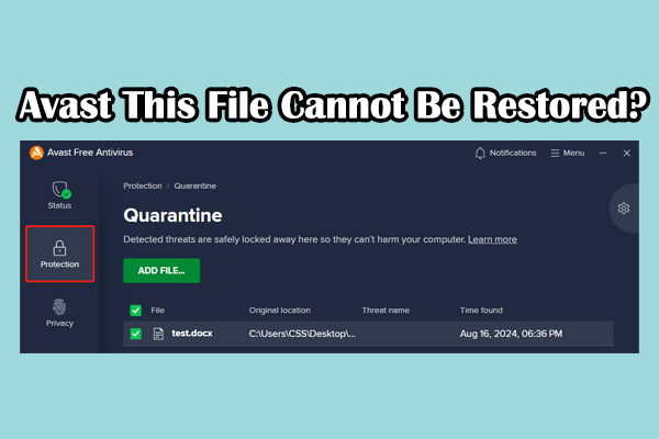 How to Fix Avast This File Cannot Be Restored Error?