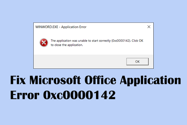 Guide to Resolve Microsoft Office Application error 0xc0000142