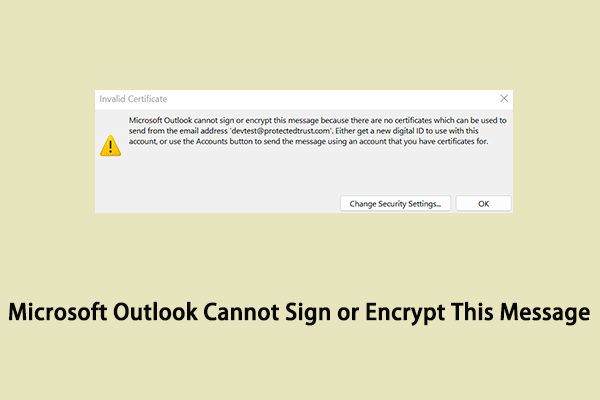 Easily Fix Microsoft Outlook Cannot Sign or Encrypt This Message