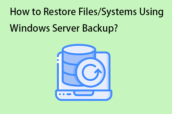 How to Restore Files/Systems Using Windows Server Backup?