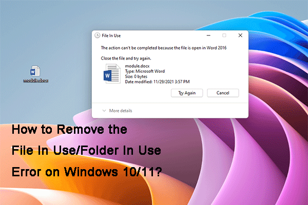 Meilleurs correctifs: Erreur «fichier en cours d’utilisation» sur votre ordinateur Windows 10/11