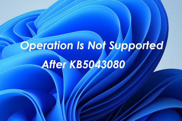 Operation Is Not Supported After KB5043080? How to Fix Error?