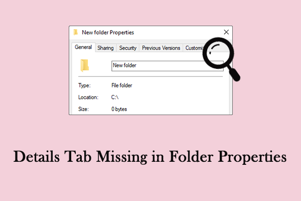 Easily Fixed! Details Tab Missing in Folder Properties