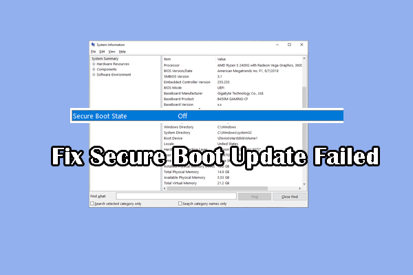 4 Useful Solutions for the Secure Boot Update Failed Error