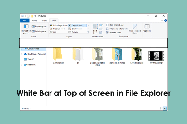 Targeted Fixes for the White Bar at Top of Screen in File Explorer